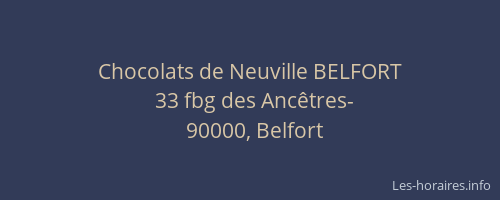 Chocolats de Neuville BELFORT