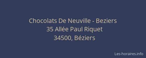 Chocolats De Neuville - Beziers