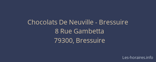 Chocolats De Neuville - Bressuire