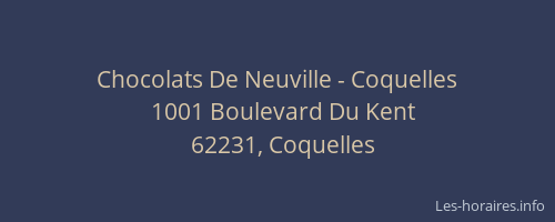 Chocolats De Neuville - Coquelles