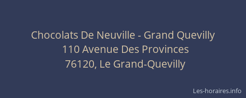Chocolats De Neuville - Grand Quevilly