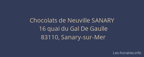 Chocolats de Neuville SANARY
