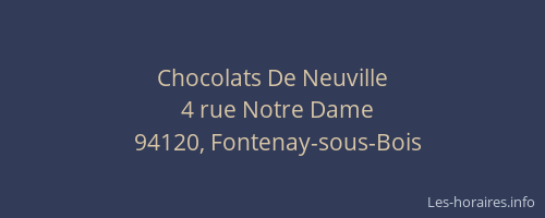 Chocolats De Neuville