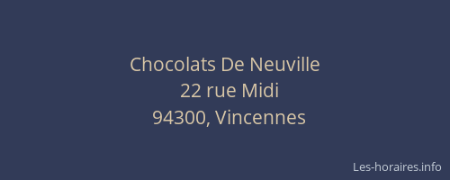 Chocolats De Neuville