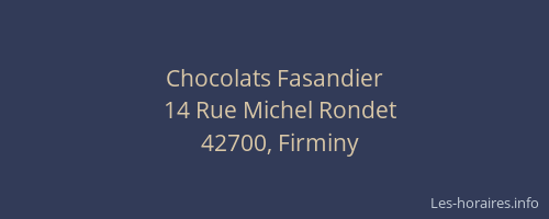 Chocolats Fasandier