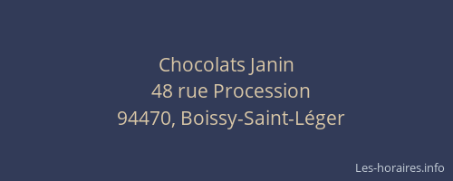 Chocolats Janin