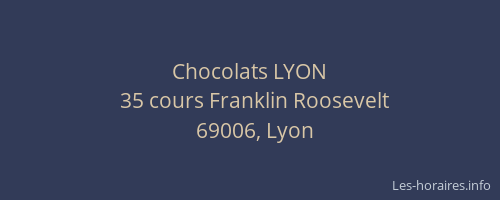 Chocolats LYON