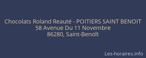 Chocolats Roland Reauté - POITIERS SAINT BENOIT