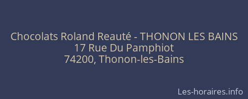 Chocolats Roland Reauté - THONON LES BAINS