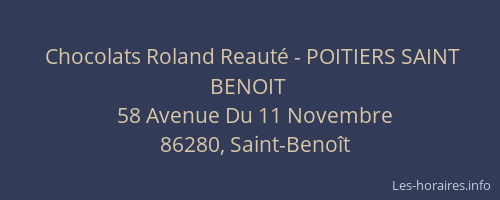 Chocolats Roland Reaut&eacute; - POITIERS SAINT BENOIT