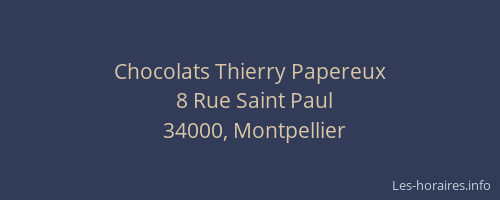 Chocolats Thierry Papereux