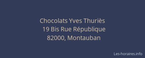 Chocolats Yves Thuriès