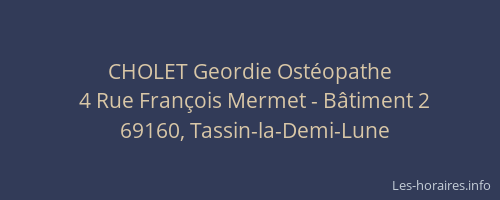 CHOLET Geordie Ostéopathe