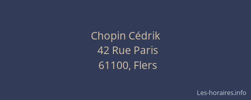 Chopin C&eacute;drik