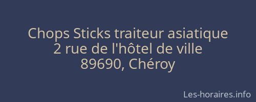 Chops Sticks traiteur asiatique