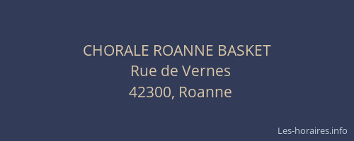 CHORALE ROANNE BASKET