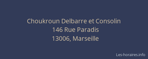 Choukroun Delbarre et Consolin