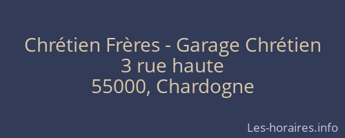 Chrétien Frères - Garage Chrétien