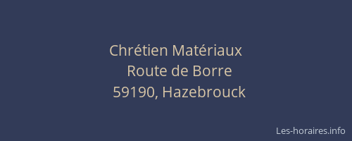 Chrétien Matériaux