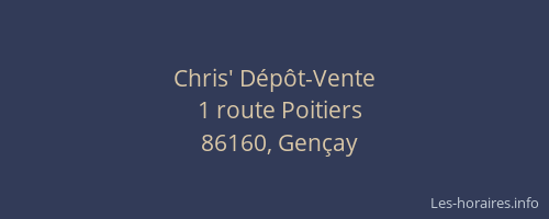 Chris' D&eacute;p&ocirc;t-Vente
