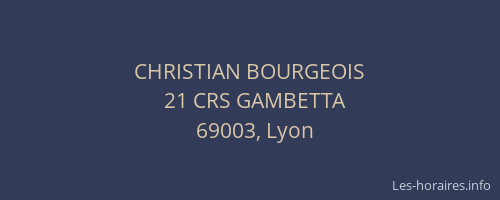 CHRISTIAN BOURGEOIS