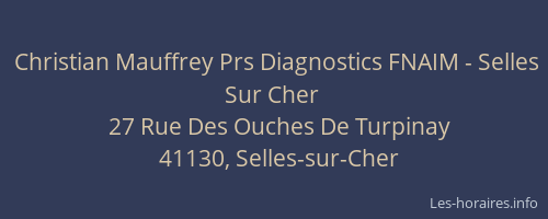 Christian Mauffrey Prs Diagnostics FNAIM - Selles Sur Cher