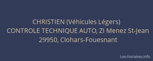 CHRISTIEN (V&eacute;hicules L&eacute;gers)