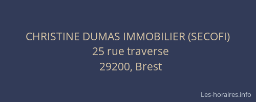 CHRISTINE DUMAS IMMOBILIER (SECOFI)