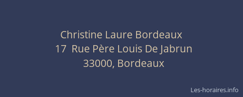 Christine Laure Bordeaux