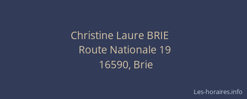 Christine Laure BRIE  &nbsp;