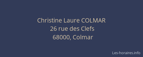 Christine Laure COLMAR