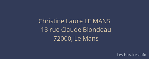 Christine Laure LE MANS
