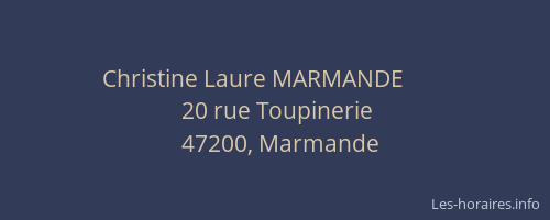Christine Laure MARMANDE  &nbsp; &nbsp;  &nbsp;