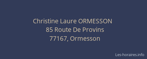 Christine Laure ORMESSON 