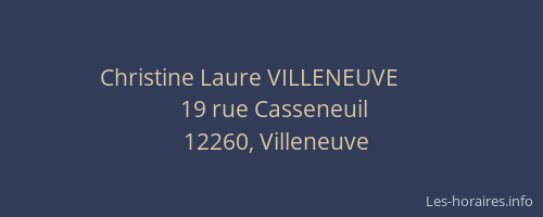 Christine Laure VILLENEUVE  &nbsp; &nbsp;  &nbsp;