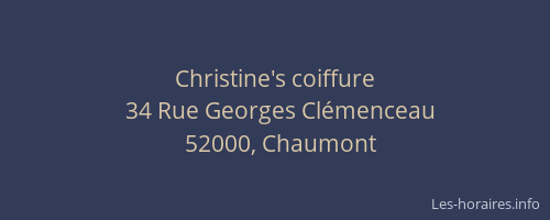 Christine's coiffure