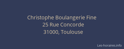 Christophe Boulangerie Fine