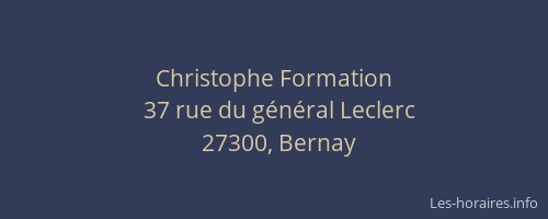 Christophe Formation