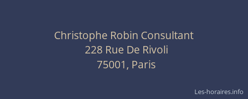 Christophe Robin Consultant