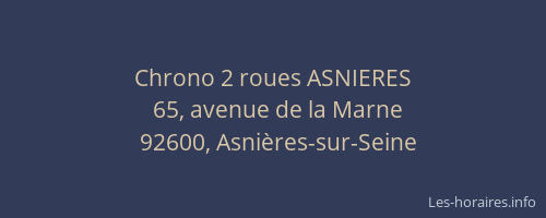 Chrono 2 roues ASNIERES