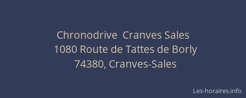 Chronodrive  Cranves Sales