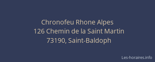 Chronofeu Rhone Alpes