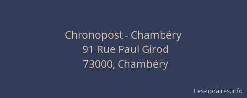Chronopost - Chambéry