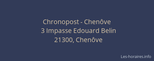 Chronopost - Chen&ocirc;ve