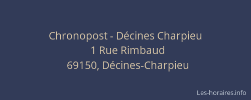 Chronopost - Décines Charpieu