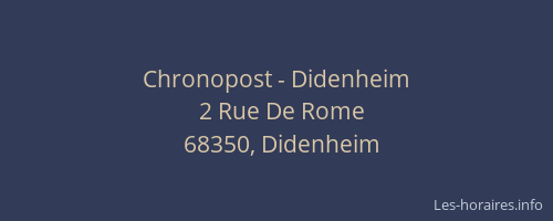 Chronopost - Didenheim