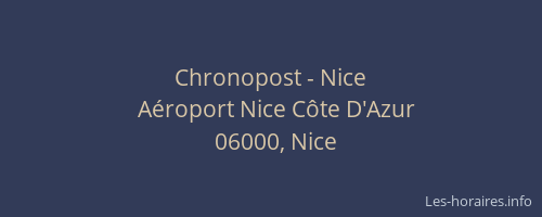 Chronopost - Nice