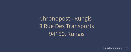 Chronopost - Rungis