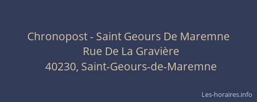 Chronopost - Saint Geours De Maremne