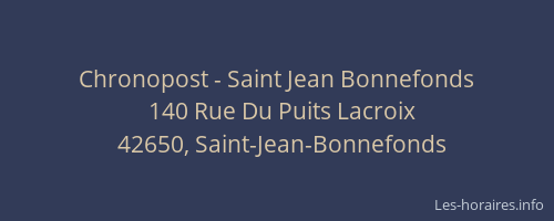 Chronopost - Saint Jean Bonnefonds